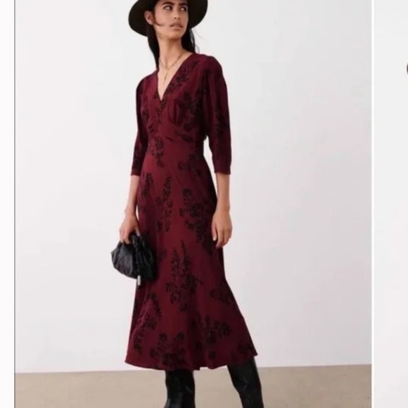 Ba&sh Soa floral patterned v-neck midi dress 17641 - Picture 4 of 15